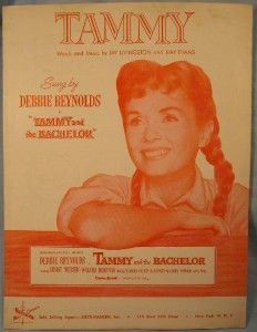 Vintage 1957 Tammy Sheet Music Debbie Reynolds