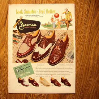 1950 Jarman Shoes for Men Ad Look Smarter Feel Better