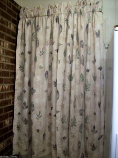 Gorgeous JC Penney Lined Drapes Curtains Beige with Leaf Pattern 78 X