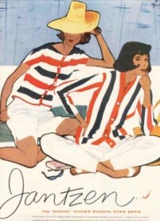 Jantzen Play Clothes Beach Pinup Art Vintage Ad 1958
