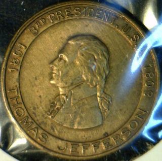 Thomas Jefferson Mint Version 2 Commemorative Bronze Medal Token Coin