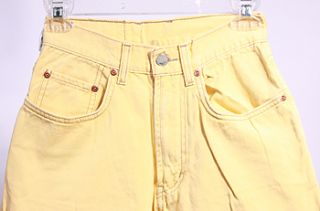 Womens Lucky Brand 24 Relaxed Fit Yellow Jeans Sz 24X30
