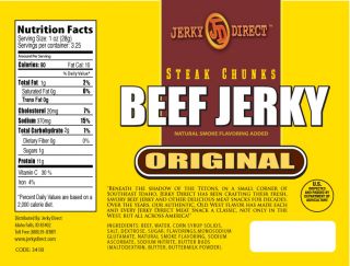 Jerky Direct Original Steak Chunks Two 3 25 oz Bags