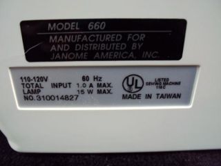 Pre Owned Janome Jem Gold 660 Sewing Machine Carrying Case Extension