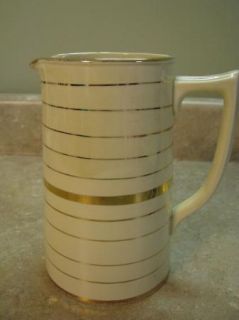 Sadler 7 Milk Pitcher Cream and Lots of Gold England