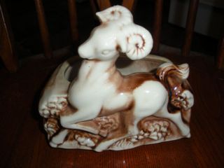Vintage Shawnee RAM Horse Planter Brown and White