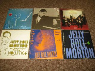 Lot of 7 Jazz Records Jelly Roll Morton Record Collection