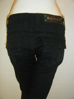 Rock Revival Womens Patti Skinny Black Jeans $148 New