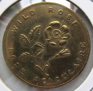 Alberta 1905 Crest Wild Rose Medal Token V37