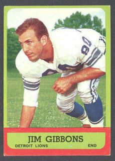 1963 Topps Football 30 Jim Gibbons Detroit Lions EX NM