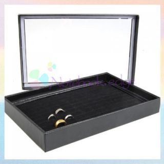 Jewelry 100 Ring Display Organizer Box Tray Holder Case