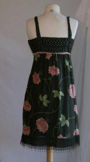 Cynthia Steffe Silk Brown Floral Babydoll Dress 4 Small S