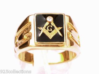 Masonic Mason Black Mens Ring Wholesale Jewelry Sz 7