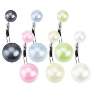  Belly Navel Ring Pink White Black Button Piercing Jewelry B321