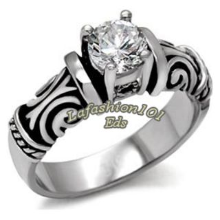  Style Fashion Womens Stainless Steel Engagement Ring Sz 5 10