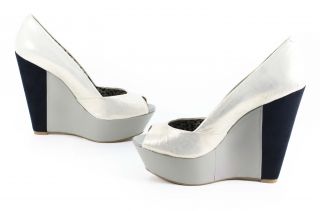 Jessica Simpson Womens Leelo Wedge Slate Deco Metallic Sandal 11 New