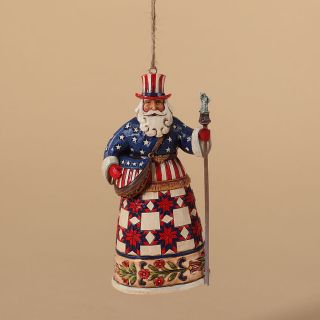 Jim Shore Patriotic American Santa Christmas Ornament 4026272