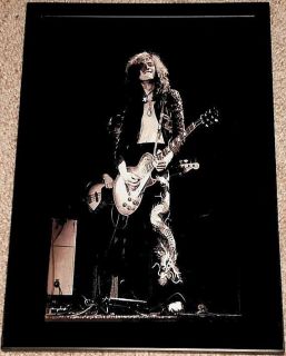 Jimmy Page LED Zeppelin Gibson Les Paul Framed Portrait Tribute