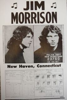Jim Morrison Mug Shot in New Haven Ct Poster