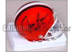 Jim Brown Autographed Cleveland Browns Throwback Mini Helmet w HOF 71