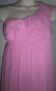 Jill Stuart Dress Gown 4 Pink Tattered One Shoulder