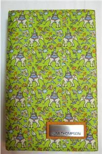 Jim Thompson Silk Note Pad Green w Elephants Design