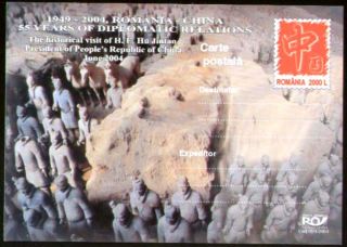 Visit of H E Hu Jintao President Rep China Stamp Postcard 2004 Romania