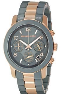 New Michael Kors Ladies MK5465 Grey Silicone Wrapped Chrono Watch