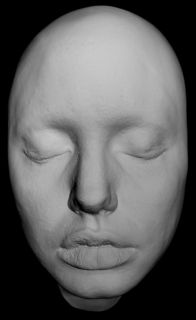  White Life Mask Face Life Cast in Light Weight White Resin