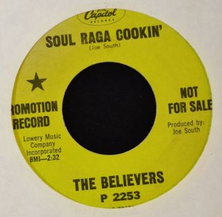 Joe South The Believers Capitol 2253 DJ Soul Raga Simmerin’