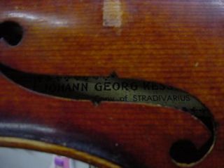 Johann Georg Kessler 4/4 Violin With Bow & HSC Made In West Germany NR