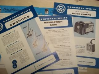 Vtg Danforth White Brochure Anchors Compass Pump Catalog Inserts