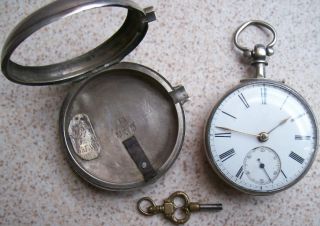 John Bell Fusee Verger Pocket Watch Silver Case 51 mm in Diameter