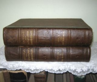 Bible Commentary Concordance Antique RARE Fine Leather Set Old Maps