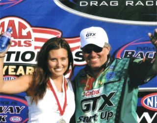 Ashley & John Force A/Fuel Dragster FIRST Indy Win Winners Circle