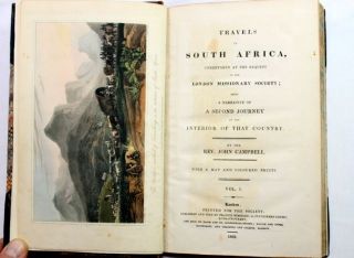 John Campbell Travels in South Africa 2nd Journey 1822 1st 2 Vol Fine