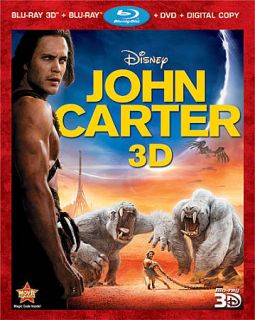 John Carter Blu Ray DVD 2012 4 Disc Set Includes Digital Copy 3D 2D