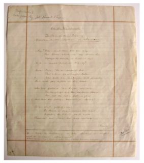 1844 John Howard Payne Unpublished Manuscript  