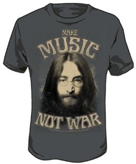 New Licensed John Lennon Make Music Not War Adult T Shirt S M L XL XXL  