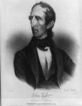 TYLER JOHN 10th PRESIDENT ENGRAVING FROM PAINTING BY CHAPEL PRINTED 1863  