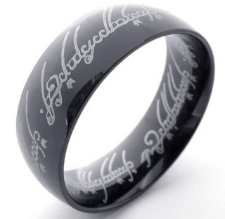 New Lord of The Rings LOTR Unisex Gold Black Stainless Steel The One Ring  