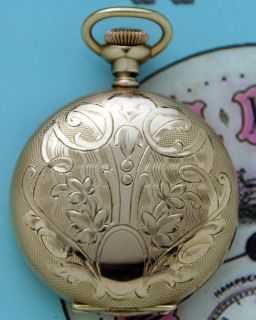 SUPER Circa 1907 FANCY MULTI COLOR DIAL Hampden Diadem HUNTING CASE Pocketwatch  