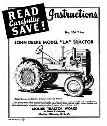 John Deere La Tractor Operators Instruction Manual JD  