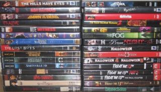 30 DVD Lot Classic 70s 80s 90s Horror Movies Raimi Carpenter Craven Hooper  