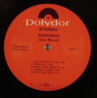 John Mayall Memories 1972 LP EX NM  