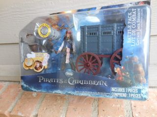Pirates of The Caribbean Battle Pack Captain John Sparrow with Paddywagon New  