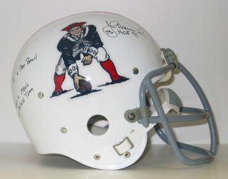 John Hannah Signed Patriots Custom Helmet Auto HOF  