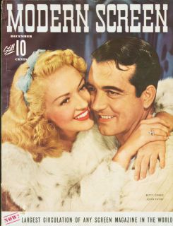 Modern Screen 1942 Dec Betty Grable John Payne VG  