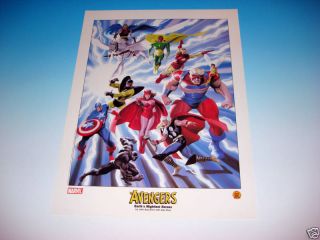 Avengers Earth's Mightiest Heroes Lithograph Print by John Buscema Alex Ross  