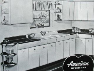 1952 AMERICAN KITCHENS Catalog Steel Cabinets Base Wall AVCO Mfg Connersville IN  